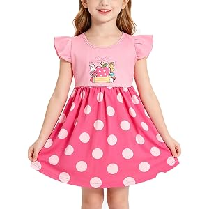 Heippwy Toddler Girl Back to School Dress Ruler Pencil Print Ruffle Bottom Casual Dress Summer Outfits 3-8Y