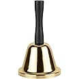 MROCO Gold Hand Bell, Steel Call Bell for Wedding, Adults, Dinner Bells for Food Line, Classroom Bells for Inside, Alarm, Jingles, Ringing
