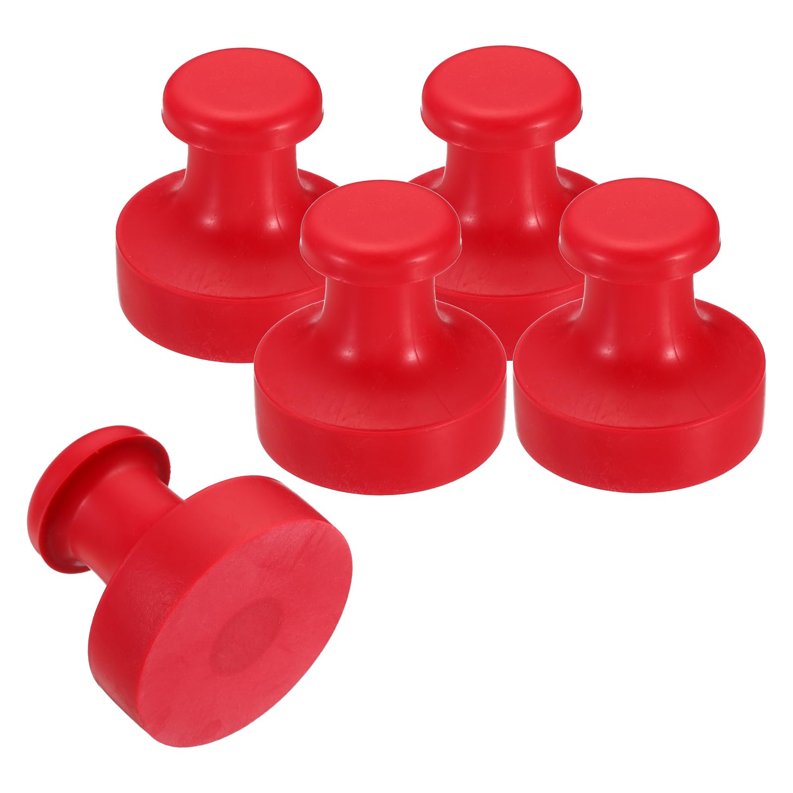PATIKIL 55mm Stamp Rubber Round Handle, 5 Pack Rubber Knobs Stamp Mounts Drawer Pulls for Stamp Making DIY Crafting Scrapbooking, Red