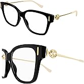 Gucci GG1204O Designer Fashion Eyeglasses Stylish Square Frame Eyewear with Luxury eSHADES Kit - Embrace Sophistication and Elegance