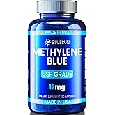 Bluesun Methylene Blue Capsules - Supplement with Vitamin C Ester, 90 Capsules, Pharmaceutical USP Grade, Third-Party Tested, Manufactured in The USA