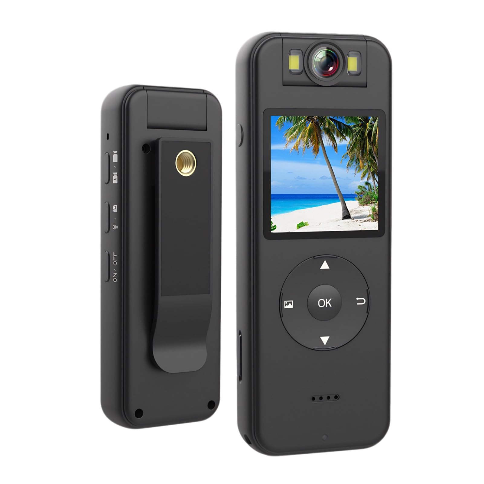 4K Mini Body Camera, WiFi Pocket Worn Camera Wearable Small Video Recorder with 180° Rotatable Lens and Clip, Night Vision Sports Camera Portable Police Body Cam for Guard