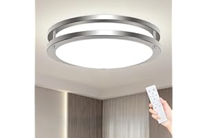 hepside Flush Mount LED Ceiling Light with Remote, Dimmable& 3000K-6500K Adjustable Ceiling Light Fixture, Timer, Night Light
