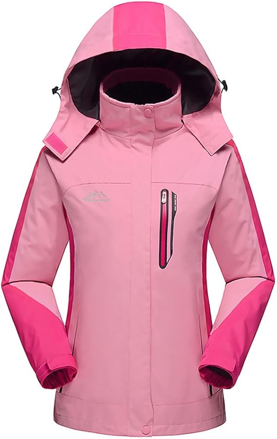 LuckyHAHA Women's Hiking Mountaineering Waterproof Windproof Jacket Pink (XXL) at Amazon Women's