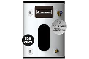 12 Gallon, 120V – Ariston Electric Water Heater – Compact Point of Use Tank for RV, Camper, Small Spaces, Plug-in Heating Solution for Under Sink, Versatile Electric Tank for Bathroom, Shower