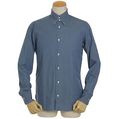 Amazon Barba バルバ メンズ シャツ ロングポインテッド タブカラー