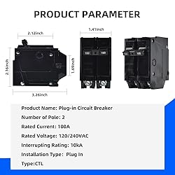 100 Amp Breaker, CNAODUN 2 Pole Circuit Breaker