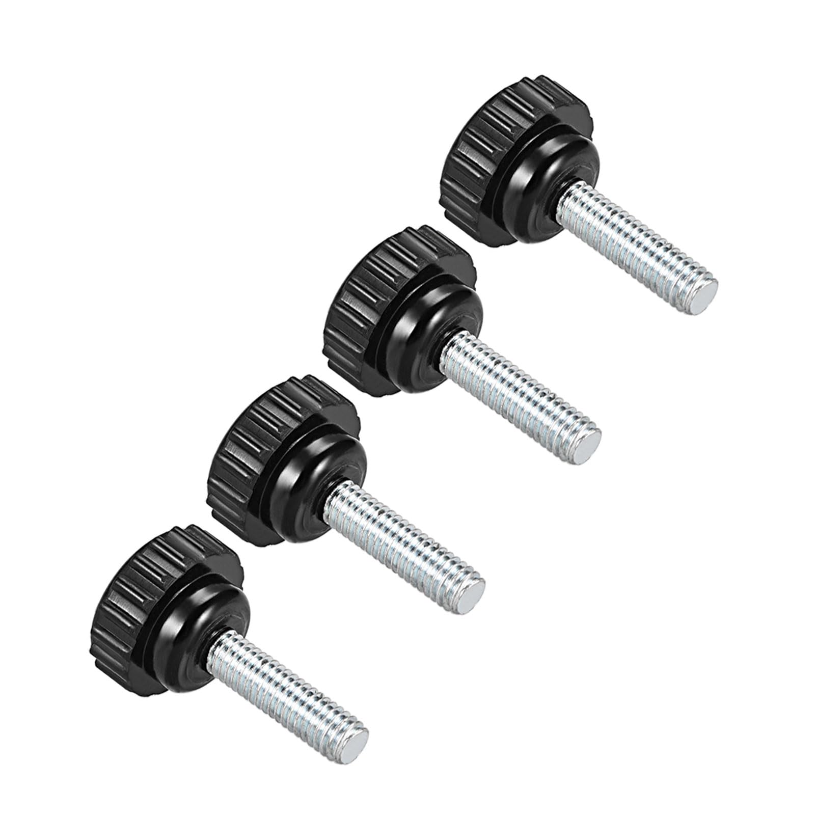 CoCud Knurled Clamping Knobs, M6 x 20mm Male Thread 21mm Head, Thermoset Plastic Thumb Screw Grip Bolt Knobs Black - (Applications: for Lathe Machinery), 4-Pieces