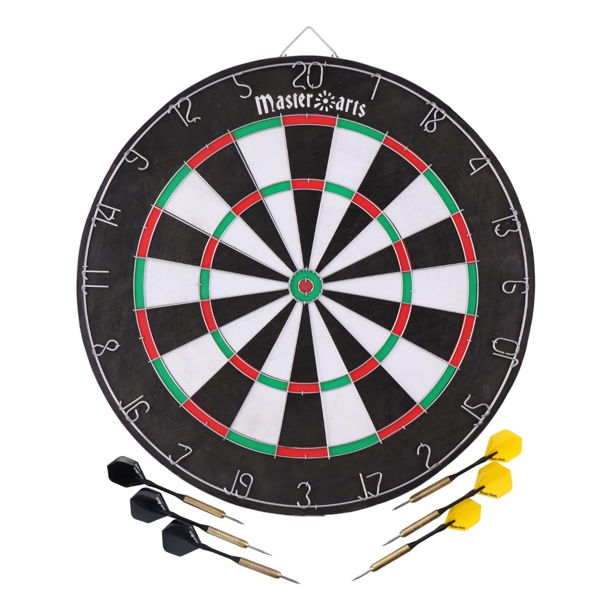 Masterdarts Dartboard - with 6 Darts and 6 Flights - Darts