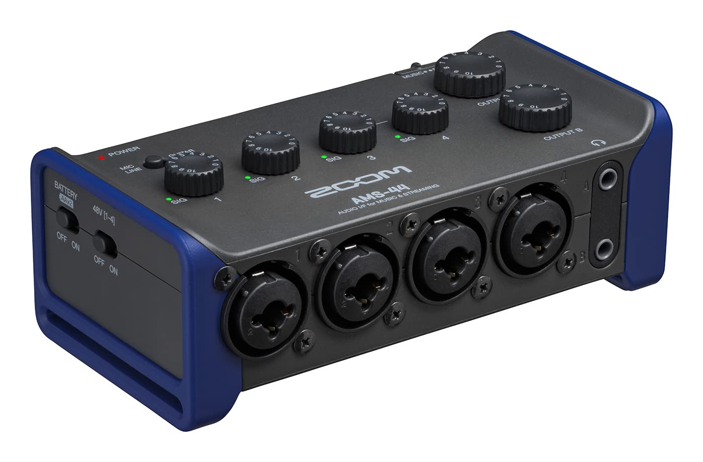 ZOOM AMS-44 USB-C Audio Interface for Music Production & Live Streaming – 4-IN/4-OUT, Low noise Preamps, Compact, Mobile & Versatile, Ideal for Musicians