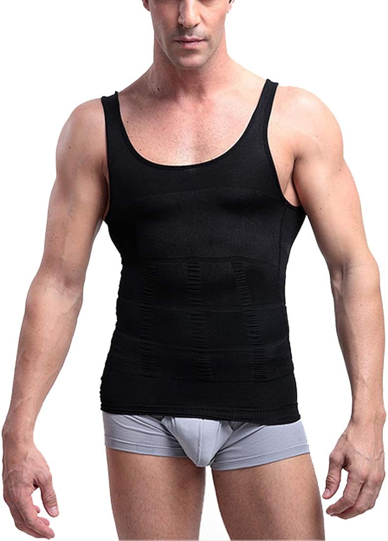 YDSH Mens Seamless Body Shaper Compression Vest Elastic Slim Shapewear