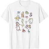 Disney Princesses Sidekick Identification Chart T-Shirt Small