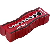 Milescraft 1336 Drill Block Plus- Handheld Drilling Guide, Drilling Jig with Drill Guides for 9 of the Most Common Imperial Drill Bit Sizes, Precision Drilling Tool Accessory