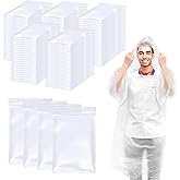 108 Pack Disposable Rain Ponchos for Adults Plastic Ponchos with Hood Raincoat Bulk for Men Women Camping Outdoor