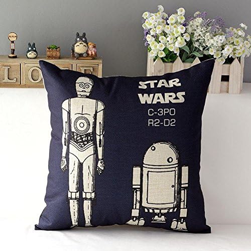 120g 45cm Fashion Star Wars robot Linen Fabric Throw Pillow Cover Hot Sale Wedding Gift 18 Inch New Home Decor Sofa Back Cushion Car Waist Pillowcase (12)