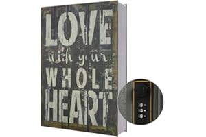 PACOLO Large Diversion Book Safe Storage Box (Size 10.5"×8"×2.6") With Security Combination Lock, Dictionary Secret Hidden Safe (Love-Combination)