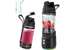 Portable Blender for Shakes and Smoothies, VKYOZVA Individual 300W USB Rechargeable Personal on the Go Blender with Travel Li