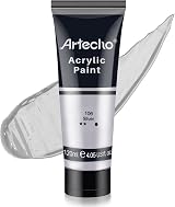 Artecho Silver Acrylic Paint 120ml Tubes for Canvas Rock Wood Fabric