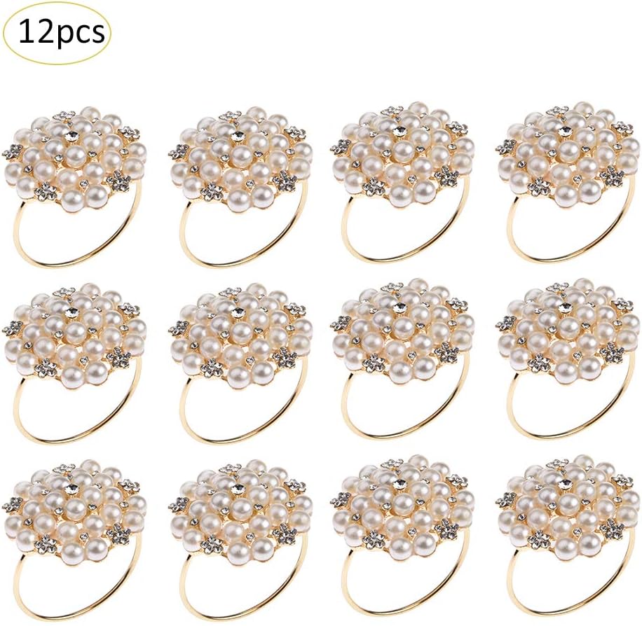 Napkin Ring 12pcs Napkin Holder Wedding Party Dinner Table Decoration (Style_10)