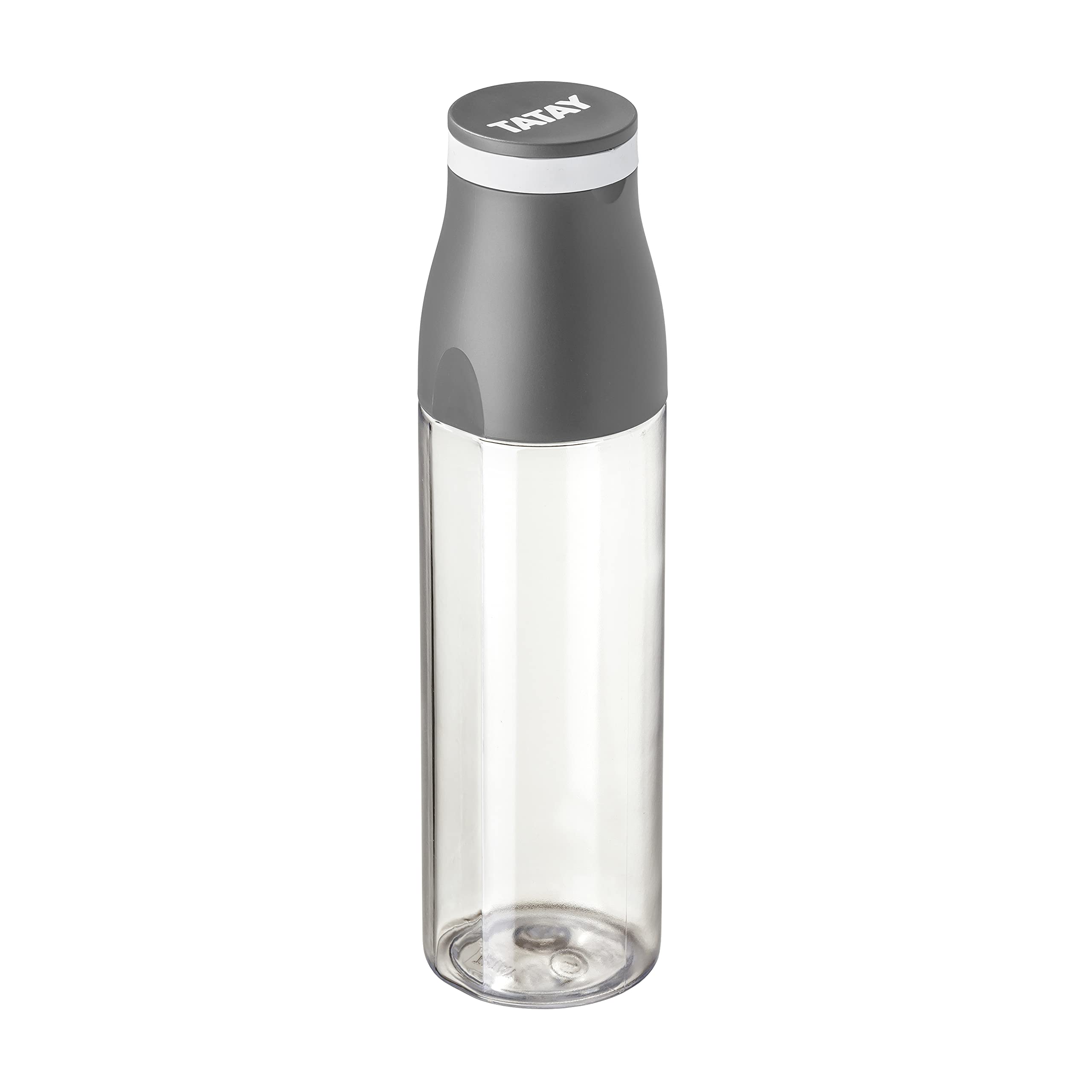 TATAY Drinks Bottle 650 ml Urban Drink | Cup Lid with Elastic Band | Leakproof and Durable | BPA-Free Tritan | Dishwasher, Microwave, Fridge and Freezer Safe | 6.7x6.7x25 cm, Grey