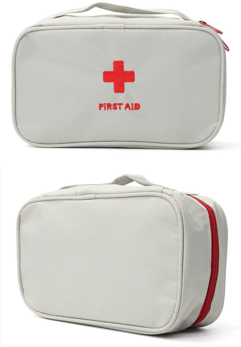 Photo 1 of First Aid Bag - First Aid Kit Bag Empty for Home Outdoor Travel Camping Hiking, Mini Empty Medical Storage Bag Portable Pouch (Gray)