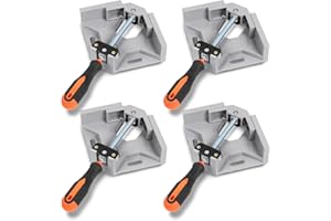 Corner Clamp 4pcs 90 Degree Right Angle Clamp with Adjustable Aluminum Alloy Swing Jaw, Single Handle Clamps for Woodworking,