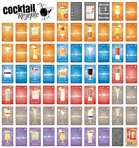 Chroma Products Cocktail Rezepte auf Karten: 30 Cocktailrezepte und Erklärungen in Faltschachtel, Rezepte auf deutsch, Kartenspiel oder Quartett als Geschenk – Bild 2