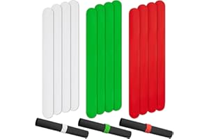 Uudimee 12 Pieces Wrapping Paper Roll Holder Holiday Flip Wrap Silicone Covered Metal Strips 1'' X 9'' Wrapping Paper Clamps Used for The Vinyl Storage Organization of Sea Newspapers（White Red Green）