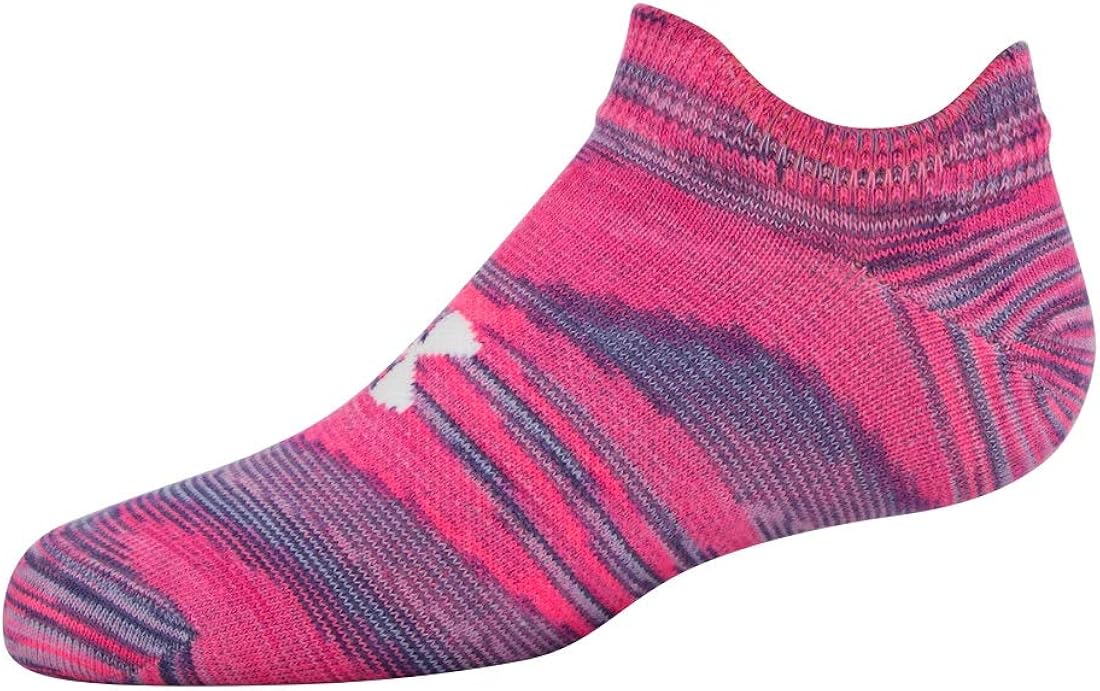 Under Armour Youth Essential 2.0 No Show Socks, 6-Pairs , Mojo Pink Assorted , Shoe Size: Youth 13.5K-4Y: Clothing