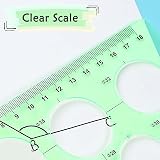 RIVIEVAL 2 Pcs Circle & Geometric Stencils Plastic Drawing Templates Green view 4