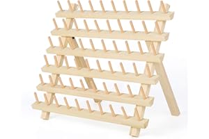 HAITRAL 60-Spool Thread Rack, Wooden Thread Holder Sewing Organizer for Sewing, Quilting, Embroidery, Hair-braiding