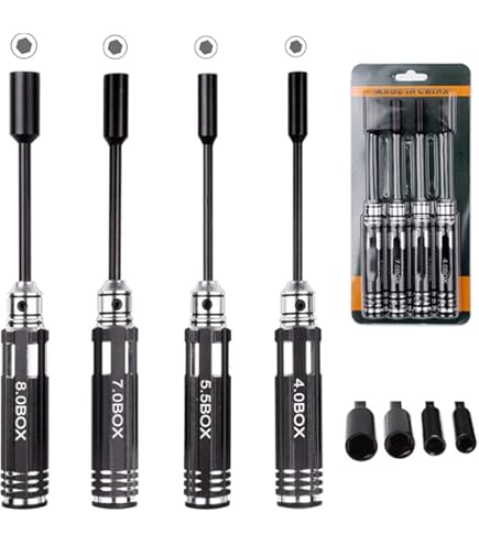 4-Piece Phillips Screwdriver Set For Drones & RC Models - 3.0/4.0/5.0/6.0mm Steel Tool Kit