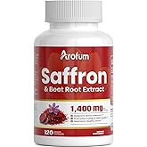Arofum Saffron Extract Supplements with Ashwagandha, Beet Root & Turmeric 120 Count | Saffron Capsules for Daily Wellness | Plant-Based, Non-GMO, No Fillers | Mood and Focus Support