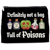 Nurawo Witch Makeup Bag Cosmetic Bags for Women Poison Enthusiast Halloween Witchy Black Makeup Pouch With Zipper Travel Toiletry Organizer Bag