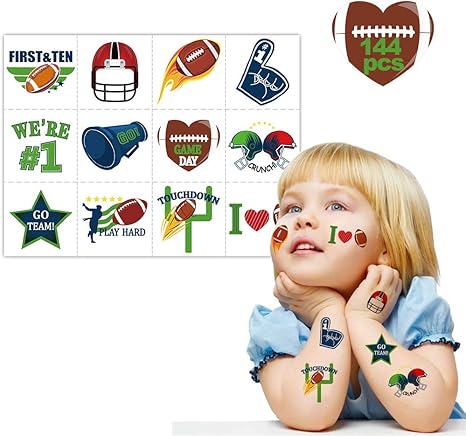 Amazon Co Jp 144枚 サッカー スーパーボウル ゲーム デー タトゥー パーティー記念品 タトゥー 12枚 教師の賞品 パーティー用品 デコレーション おもちゃ