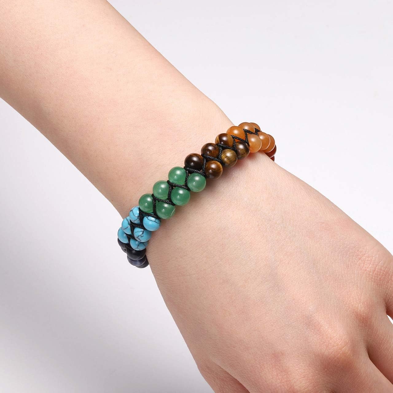 JOVIVI 7 Chakra Reiki Healing Crystal Gemstone Yoga Stone Beaded Braided Bracelet Adjustable Women Jewellery - Image 5