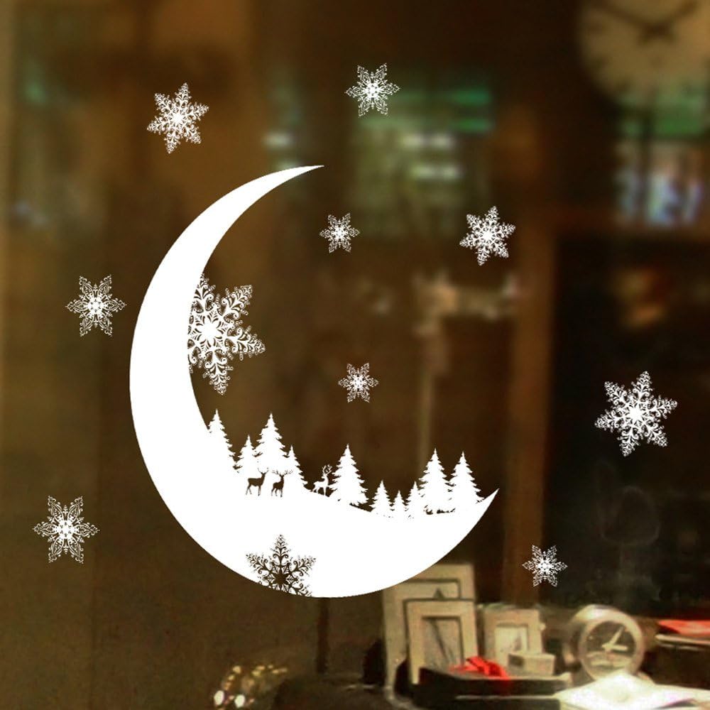 NLGToy Christmas Snow Christmas Snow Shop Window Decoration Bedroom Wall Stickers Wallpaper,for Christmas,Holiday,Winter