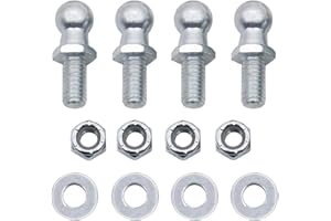 YUCHENSHLP 4 Pack 13mm Ball Studs with Hardware Lock Nuts Washers 5/16-18 Thread x 5/8" Long Shank for Gas Lift Support Strut End Fittings