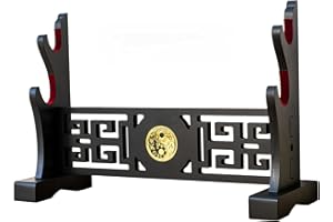 FOXSMZZ Sword Holder Velvet Padded Katana Stand Samurai Display Rack Support All Tanto Swords Weapon Display Stand (Tai Chi-2)