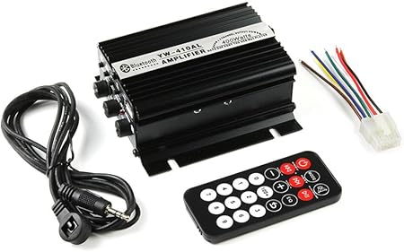 Amazon トクトヨ Tokutoyo Bluetooth ブルートゥース対応 リモコン付き 2ch出力 オーディオ アンプ Usb Rca等対応 黒色 バイク用オーディオ パーツ 車 バイク