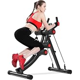 KESHWELL Ab Machine,Ab Workout Equipment,Waist Trainer For Women | Dual Track Abdominal Trainer,Foldable Exercise Equipment For Home Stomach Workout With LCD Display &amp;Resistance Bands,400LBS