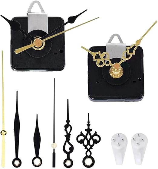 2 Pack Non Ticking Wall Clock Movements Mechanism with 4