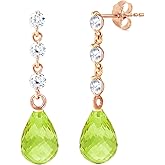 Galaxy Gold GG 14k Solid Gold Earring with Diamonds and Peridots