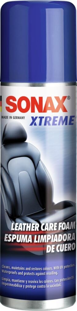 SONAX XTREME LEATHER CARE FOAM (250 ml) - Cleans, maintains and restores colours. With UV protection. Waterproofs and protects against resoiling. | Item-No. 02891000-544