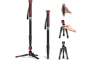 IFOOTAGE Monopod for Camera Cobra 3 A180T, 71" Camera Monopod with Feet, Aluminum Monopods Cameras Stand Compatible with Sony Canon Nikon DSLR, Payload 17.64 lbs/8 KG
