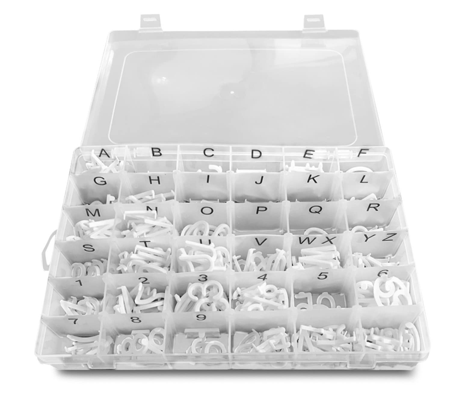 Photo 1 of Letter Board Letters - 1 Inch Letters in Organizer Case - Pre-Cut & Sorted Plastic Characters 300 Pieces - Home-Office-School Decor - For Felt Letterboard