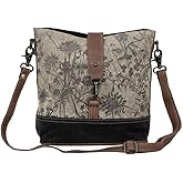Myra Bag Floral Purses for Women - Canvas Floral Purse with Genuine Leather Accents, Casual Everyday Women’s Flower Bag