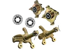 SAHUANIYE 4 Stud Wheel Hub Disc Brake Assembly, ATV Front Wheel Hub Front Brake Disc Rotor Kits, Go kart Front Steering Knuckle Spindle For 125cc 150cc 200cc 250cc Quad Dirt Bike ATV Buggy Motorcycle (6PCS)