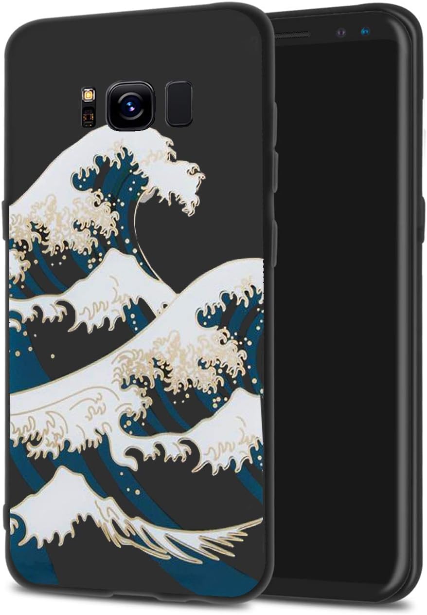 LuGeKe Sea Wave Print Phone Case for Samsung Galaxy S8 Swashing Sea Spray Design Quality Flexible Cover Case for Samsung Galaxy S8 Durable and Comfortable