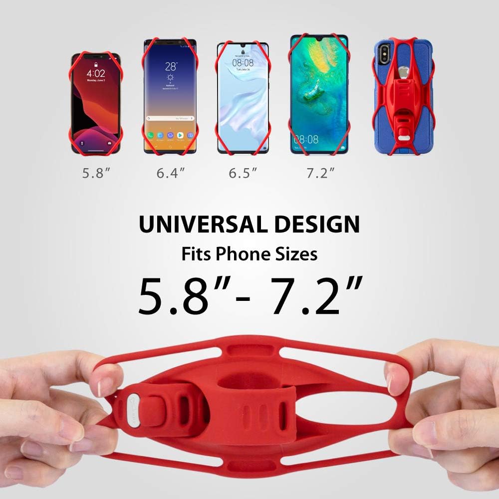 Bone Bike Tie 3, Silicone Phone Mount for Handlebar Universal Cycling Cell Phone Holder for 5.8-7.2" Smartphones - Image 3